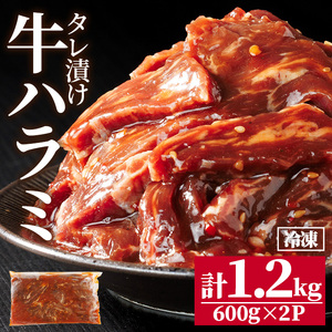 牛ハラミ の タレ漬け 計1.2kg(600g×2パック) 牛肉 肉 小分け 焼き肉 ハラミ たれ漬け 【opbr007】【ハナマル食品株式会社】
