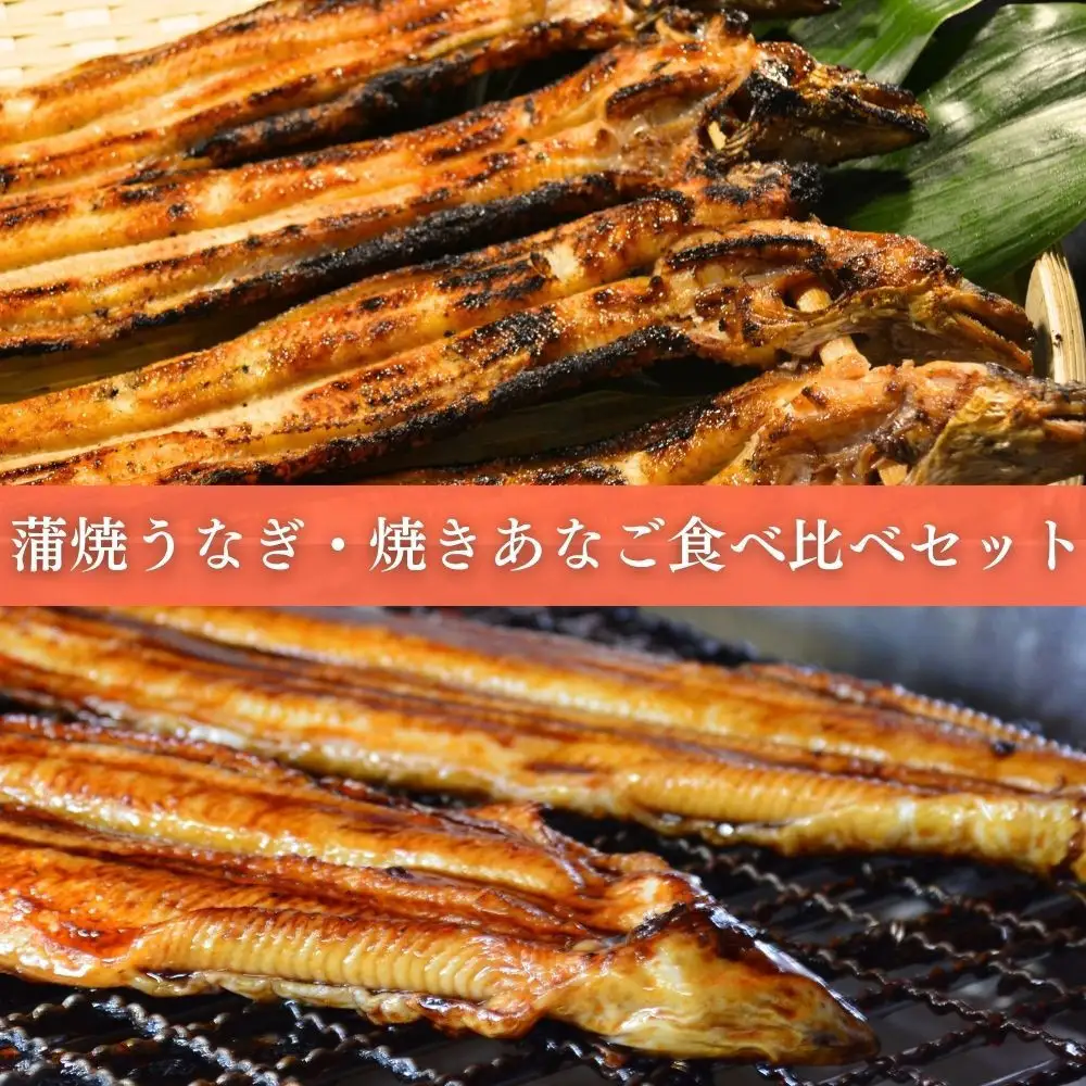 焼きあなご1串・蒲焼きうなぎ1尾食べ比べセット