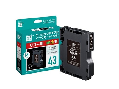 エコリカ【リコー用】 GC43K 互換リサイクルインク（型番：ECI-RC43B）　リコー リサイクル インク 互換インク カートリッジ インクカートリッジ カラー オフィス用品 プリンター インク 山梨県 富士川町