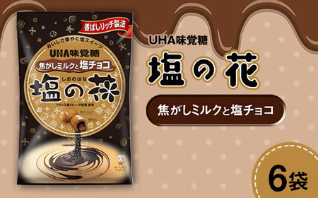 UHA味覚糖 塩の花 焦がしミルクと塩チョコ 6パック入り キャンディ お菓子 あめ アメ飴 菓子 食品 F25R-145