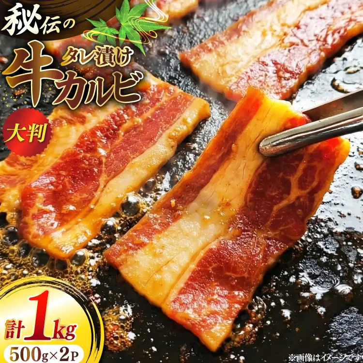 大判 秘伝のカルビ 500g 2パック 計1kg [ユーエイエム 愛知県 江南市 ko23btu600001]