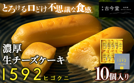 濃厚生チーズケーキ 1592 ヒゴクニ 10個入り 古今堂 《30日以内に出荷予定(土日祝除く)》 熊本県 南阿蘇村 チーズケーキ チーズ ひごくに お菓子 スイーツ