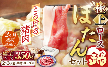 猪肉 【2回定期便】ぼたん鍋（ロース） 2-3人前 猪肉350g [ANCJ008] 猪肉