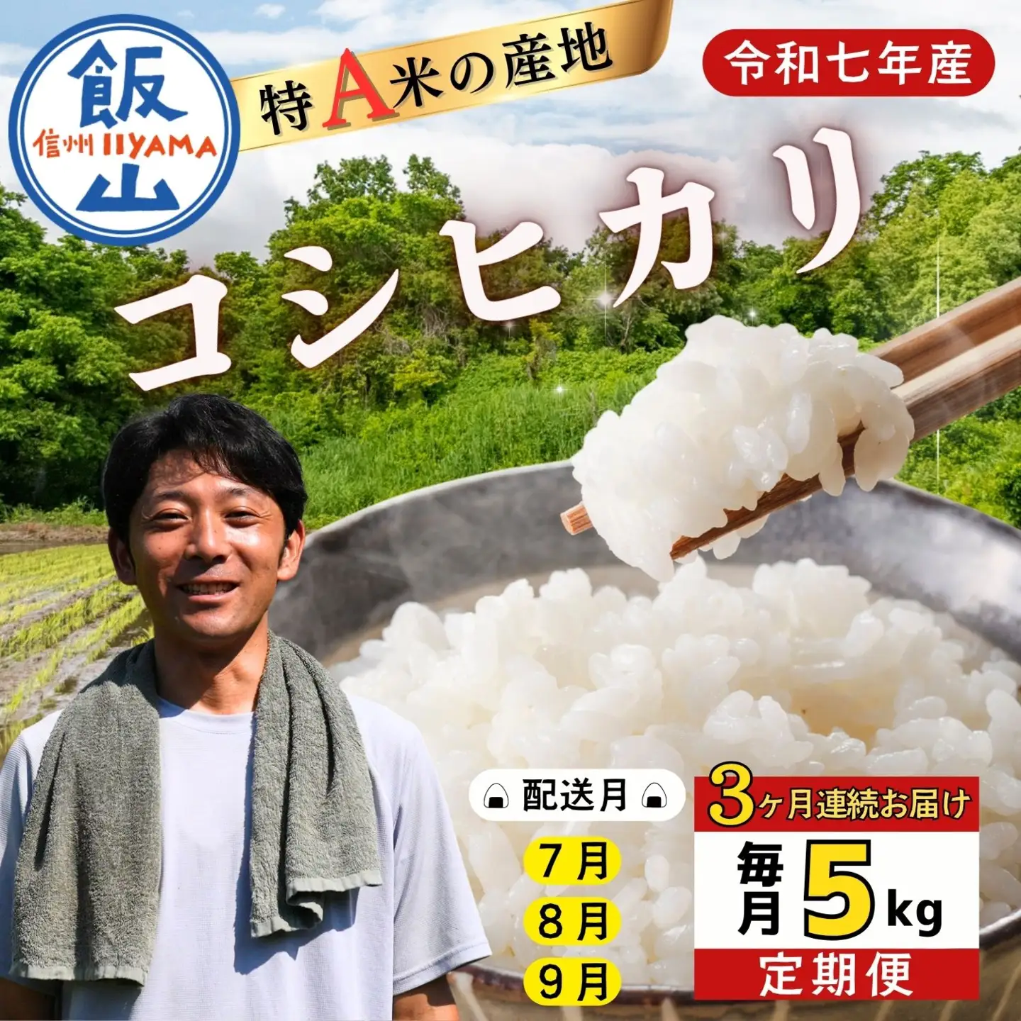 【定期便】コシヒカリ 5kg 3回 豊米 コシヒカリ（7-55B-07）