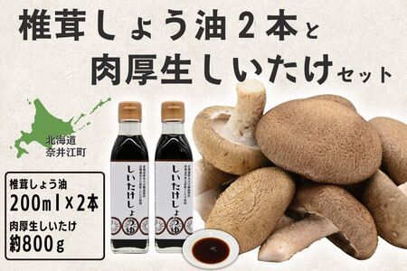 就労支援センター　すまっしゅ　椎茸しょう油2本と肉厚生しいたけセット