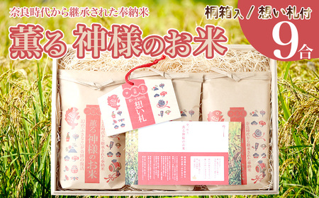 【ふるさと納税】＜薫る神様のお米 奉納米 縁起米 想い札付き 3合×3袋（桐箱入）＞ 贈答用 受験生や大切な人への贈り物に◎ 希少米 香り米 奇跡の復活 ふさなり 栽培期間中、化学農薬化学肥料不使用【常温】
