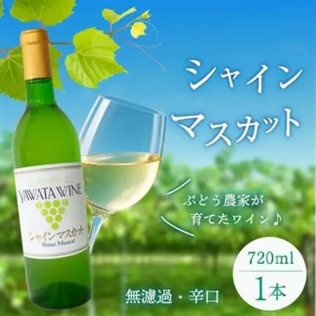 シャインマスカット 白ワイン 山梨でとれた葡萄で仕込んだワイン 八幡洋酒 720ml×1本【1641130】