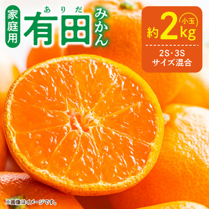 DZ6220_【2026年先行予約】家庭用 有田みかん 和歌山 小玉(2S,3Sサイズ混合) 約2kg