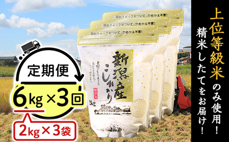 31-K63【3ヶ月連続お届け】新潟県産コシヒカリ6kg（2kg×3袋）