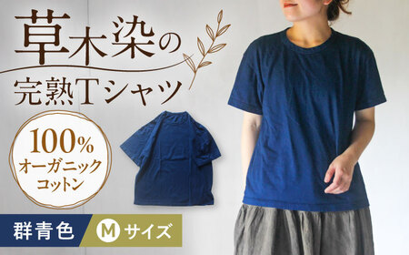 オーガニックコットン 完熟Tシャツ　【群青色】Mサイズ / オーガニック コットン 綿100　手染め 草木染め Ｔシャツ 半袖 トップス ファッション インナー 女性用 レディース 男性用 メンズ ユニセックス 男女兼用 ギフト 贈答 プレゼント / 大村市 / ISTIST[ACZW056-2]