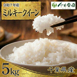 【令和7年産】千葉県産ミルキークイーン（精米）5kg ／ 米 こめ ご飯 もっちり 冷めても美味しい 粘り気が強い 食べごたえ お弁当 おにぎり 千葉県
