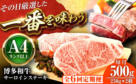 【全6回定期便】【A4-A5】博多和牛 サーロインステーキ 500g(250g×2枚) [BGAB113]
