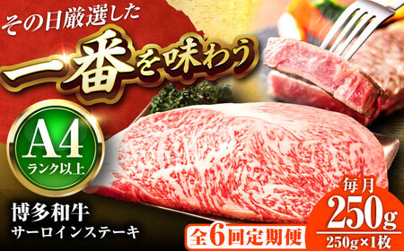 【全6回定期便】【A4-A5】博多和牛 サーロインステーキ 250g(250g×1枚) [BGAB116]