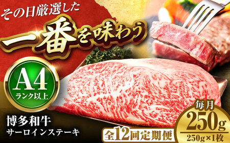 【全12回定期便】【A4-A5】博多和牛 サーロインステーキ 250g(250g×1枚) [BGAB117]
