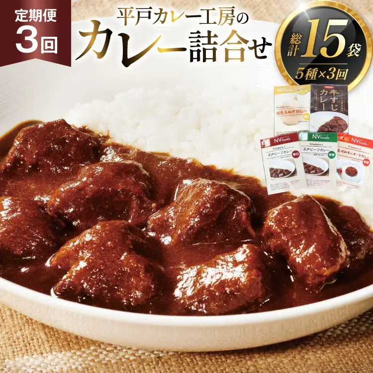カレー セット カレー 5種 セット 3回 定期便 [カレー工房NVfoods 長崎県 平戸市 hr42bgy400098]