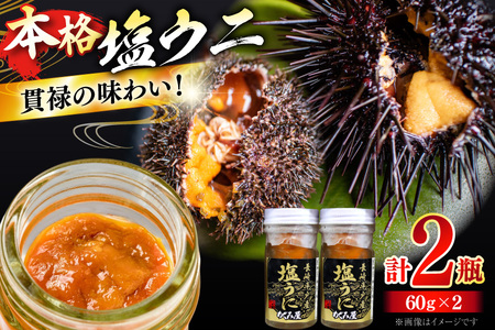 ウニ うに 雲丹 塩水 瓶 瓶詰め 塩ウニ 60g×2瓶・総計120g [めぐみ屋 長崎県 平戸市 hr42bgy400021]