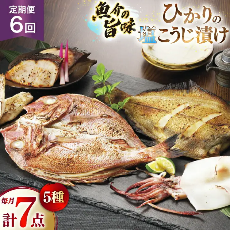 漬け魚 漬魚 塩麹 塩こうじ 魚介 詰め合わせ 6回 定期便 ひかりの塩麹 5種 セット [ひかり 長崎県 平戸市 hr42bgy420393]