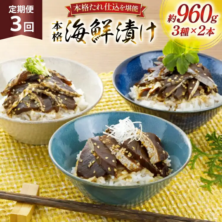 刺身 漬け丼 本格 海鮮漬け セット 160g 6本 3回 定期便 総計2.8kg 詰め合わせ 食べ比べ [よかろ物産 長崎県 平戸市 hr42bgy420100]