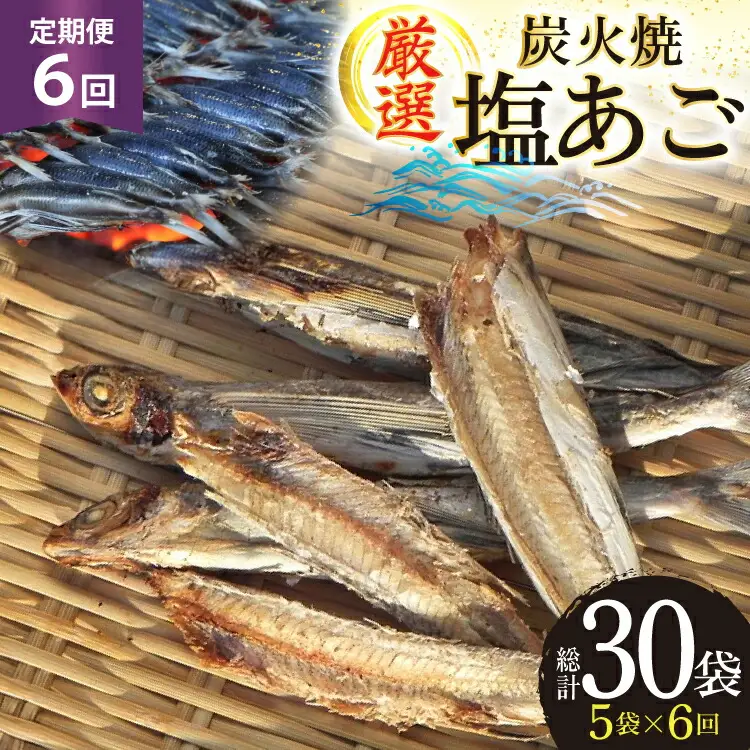 干物 炭火焼 塩あご 炭火で焼いた塩あご 3尾入り×5袋 6回 定期便 [マルイ水産商事 長崎県 平戸市 hr42bgy420398]