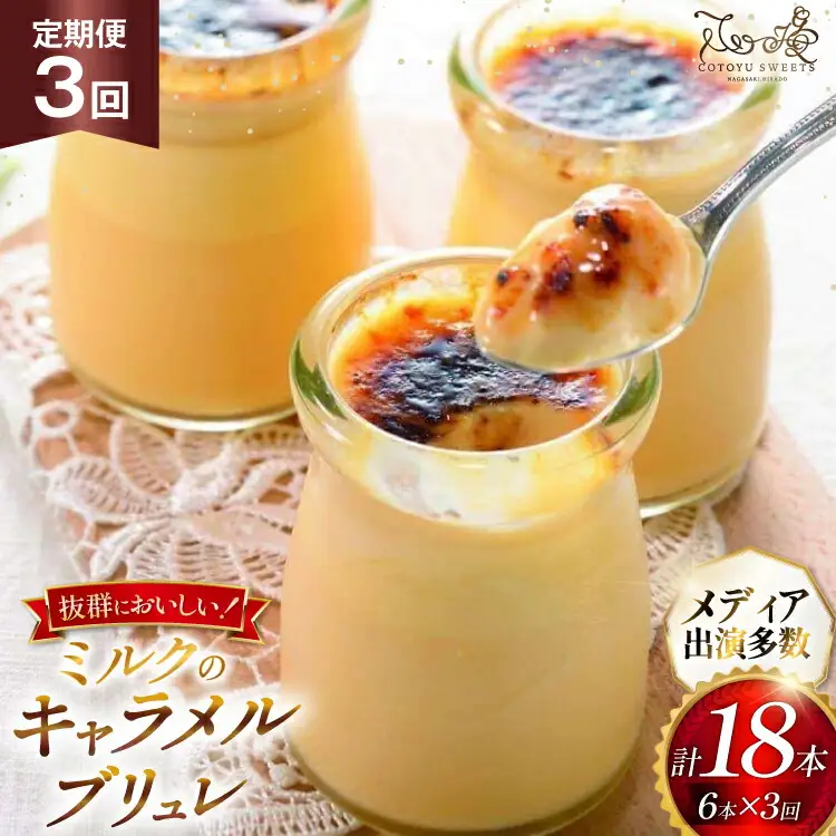 キャラメル ブリュレ プリン 6種×1個 計6個 セット 3回 定期便 総計18個 [心優-Cotoyu Sweets- 長崎県 平戸市 hr42bjo490236]