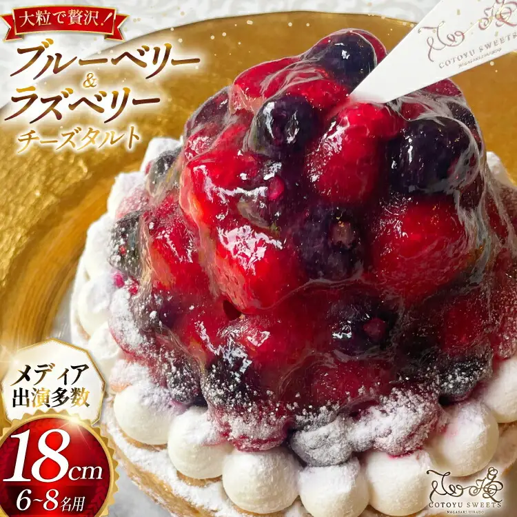 フルーツ ブルーベリー ラズベリー チーズ タルト 1ホール 18cm [心優-Cotoyu Sweets- 長崎県 平戸市 hr42bjo490240]