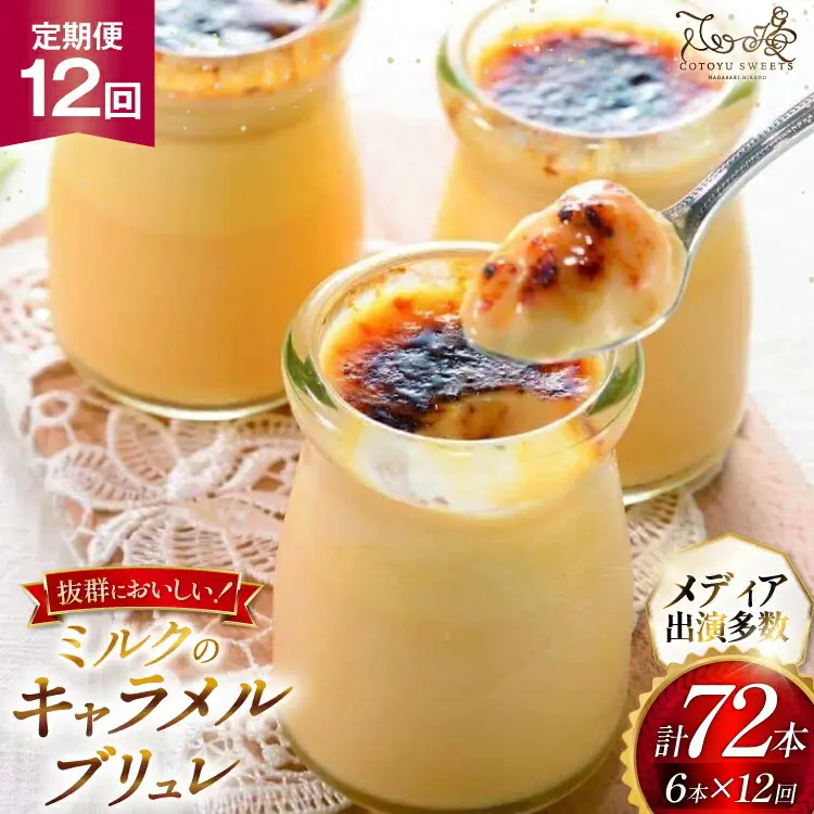 キャラメル ブリュレ プリン 6種×1個 計6個 セット 12回 定期便 総計72個 [心優-Cotoyu Sweets- 長崎県 平戸市 hr42bjo490242]