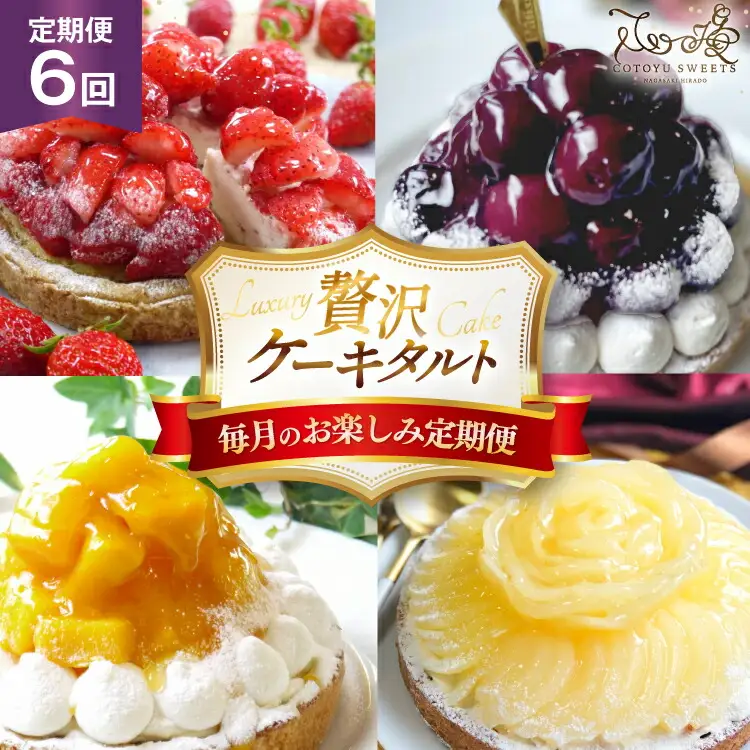 ケーキ 大人のタルト 定期便 6回 総計6ホール [心優-Cotoyu Sweets- 長崎県 平戸市 hr42bjo490081]