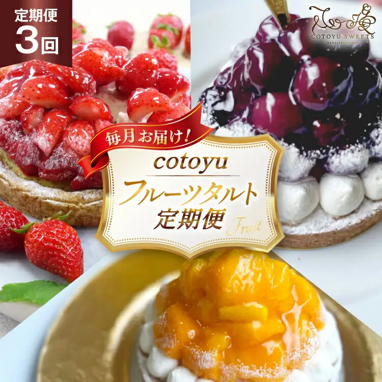 タルト cotoyuのフルーツタルト 定期便 3回 総計3ホール [心優-Cotoyu Sweets- 長崎県 平戸市 hr42bjo490217]
