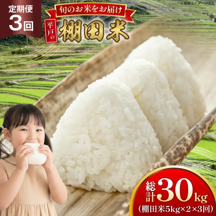 米 令和7年 棚田米 5kg 2袋 計 10kg 3回 定期便 総計30kg [ひらど新鮮市場 長崎県 平戸市 hr42bgy400181]