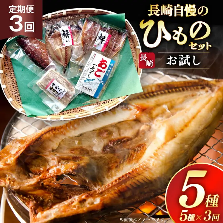 干物 セット お試しひものセット 5種 詰め合わせ 3回 定期便 [篠崎海産物店 長崎県 平戸市 hr42bgy410389]