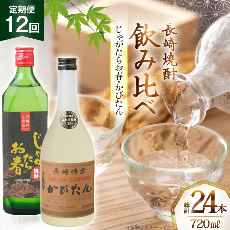 酒 焼酎 じゃがたらお春 かぴたん 720ml 計2本 12回 定期便 [福田酒造 長崎県 平戸市 hr42bgy410136]
