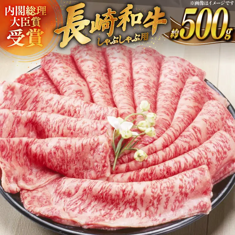 牛肉 長崎和牛 しゃぶしゃぶ用 約250g × 2パック 計約 500g [萩原食肉産業 長崎県 平戸市 hr42bgy410256]