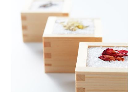 ヒノキとハーブが香るバスソルト「Math Salt（マスソルト）」3個セット（さくら・ゆず・ひのき）