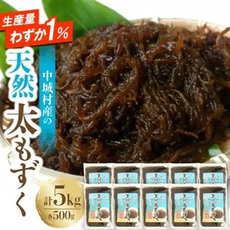 【2026年6月より順次発送】中城村産の天然太もずく 5.0kg(500g×10P)【配送不可地域：離島】【1670557】