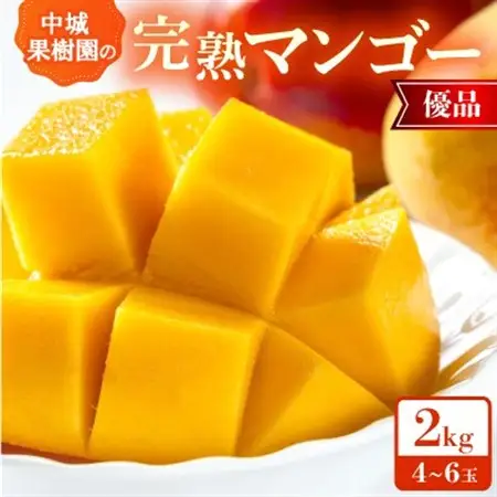 【2026年7月から順次発送・化粧箱】中城果樹園の完熟マンゴー 優品2.0kg(4～6玉)【配送不可地域：離島】【1673176】