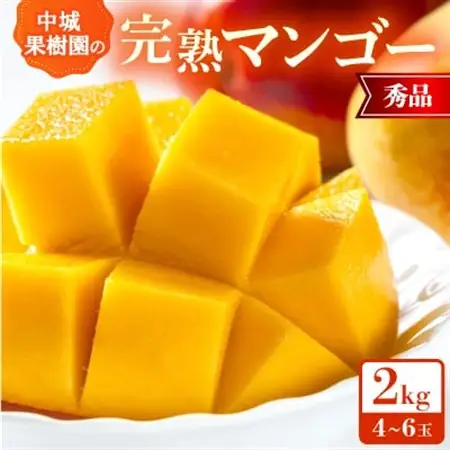 【2026年7月から順次発送・化粧箱】中城果樹園の完熟マンゴー 秀品2.0kg(4～6玉)【配送不可地域：離島】【1673414】