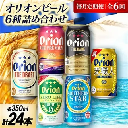 【毎月定期便】オリオンビール定番6種飲み比べ定期便全6回【4075488】
