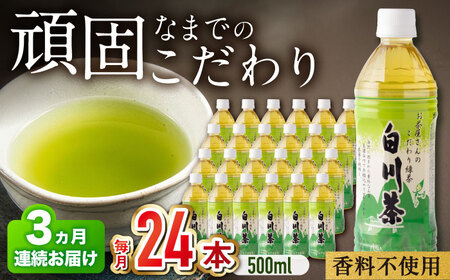 【3回定期便】緑茶ペットボトル 500ml×24本入 / 白川園本舗[AWAT006]お茶緑茶