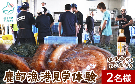 【お土産付き】鹿部漁港見学体験 2名様分 根昆布だし お土産付き 道の駅しかべ間歇泉公園 入園券付 旅行 観光 体験 送料無料