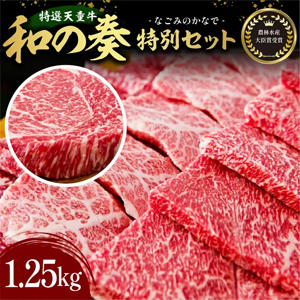 農林水産大臣賞受賞 特選 天童牛 " 和の奏 " 特別 セット ( 焼肉 ・ ステーキ セット ) 山形牛 和牛 牛肉 08-27-025
