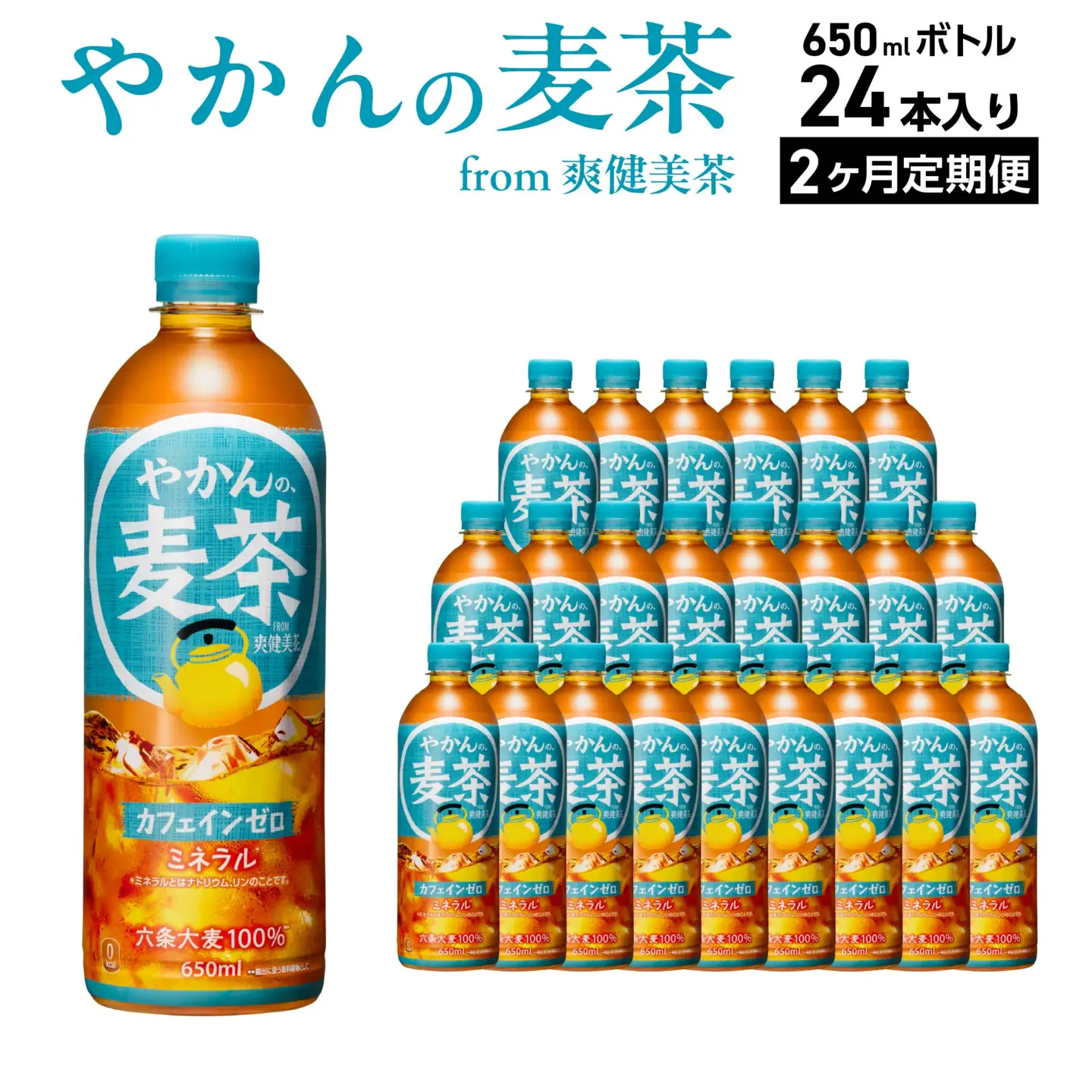 【2か月連続お届け】やかんの麦茶 from 爽健美茶 650ml PET×24本　【04301-0923】