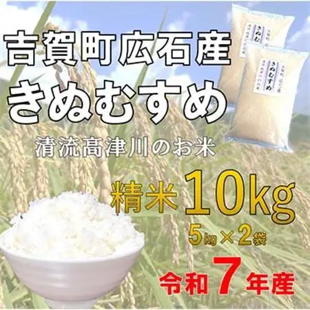 令和7年産　吉賀町広石産きぬむすめ　清流高津川のお米　精米10kg【1679151】