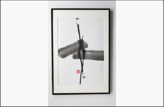 福岡市ゆかりの墨象作品《信》原画（A3額装）／「静かなる強さの系譜」黒田官兵衛シリーズより