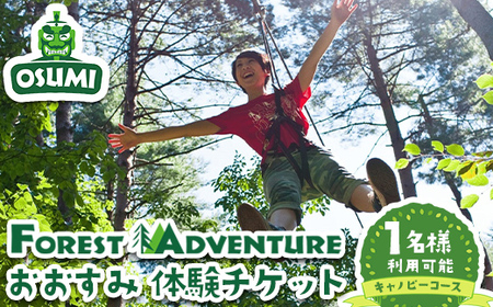 【キャノピーコース】フォレストアドベンチャー・おおすみ 体験 チケット (1名分)【フォレストアドベンチャー・おおすみ】 A963