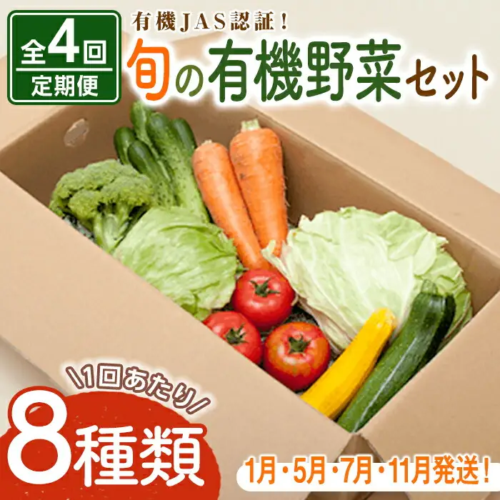 コ旬の有機栽培野菜セット 全4回 定期便 有機JAS 詰め合わせ 【野菜】【ho1552】