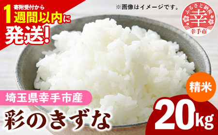 令和7年産【彩のきずな】白米20kg 色彩選別済 White Rice- お米 ごはん 精米