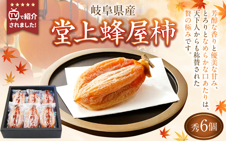 【TVで紹介】 《先行受付》 堂上蜂屋柿 秀 6個 【2027年1月下旬-4月上旬 発送予定】