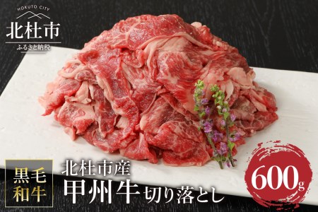 山梨県北杜市産　甲州牛　黒毛和牛　切り落とし（600g） [h021]