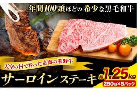サーロインステーキ 黒毛和牛 牛 牛肉 ステーキ 約1250g 約250g×5パック 