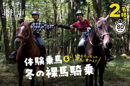 体験乗馬と冬の裸馬騎乗 ペアチケット（11～3月実施） 乗馬体験 チケット ペア ペアチケット 乗馬 裸馬 自然 初心者も安心 11月～3月実施 体験 馬 騎乗 [h034]